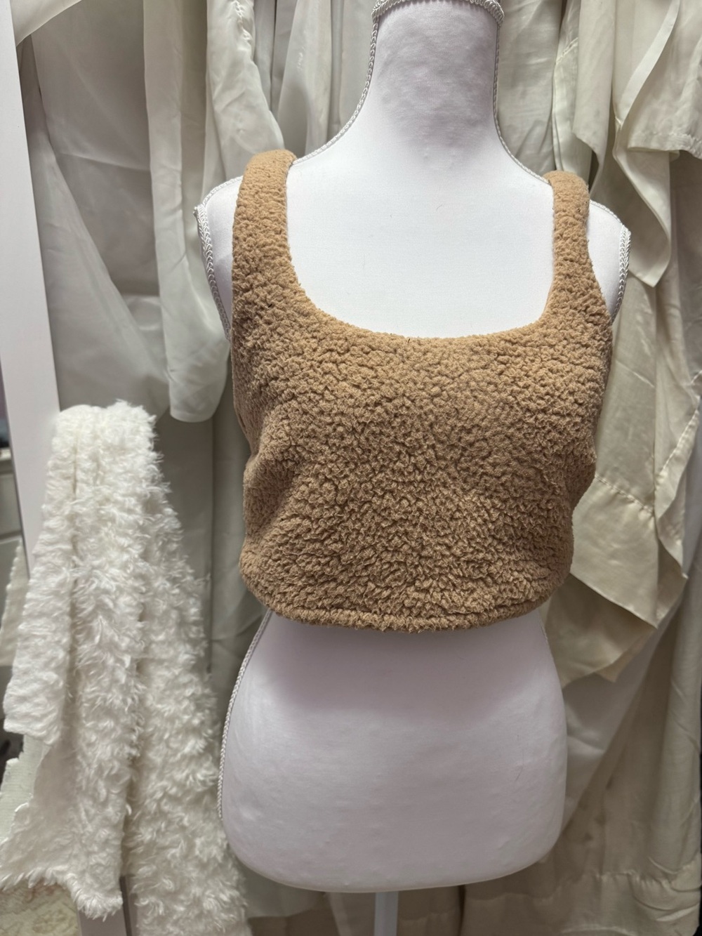 Gilly Hicks Sherpa Crop Tank Top - Camel Brown*